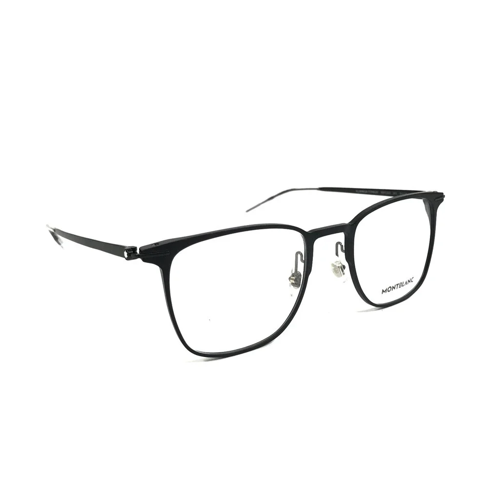 Montblanc Eyeglasses Frames MB0232O 001 Matte Black Square Full Rim 51-21-145